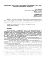 Criminological Characteristics of the Personality of the Criminals Involved in the Sexual Exploitation of Women and Children